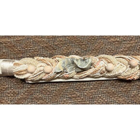 Vintage Carolyn Tanner Designs Braided Belt Cream Textured 36" long 2" wide - Picture 5 of 10